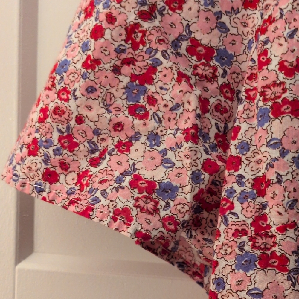 Woman Within Pink and Blue Floral Blouse - Picture 4 of 6